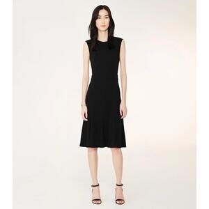 Tory Burch Womens Aubrey Dress Sze XS Black Pleated Trumpet Skirt Sleeveless NWT